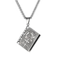 Shangjie OEM Retro street fashion openable prayer necklace men necklace stainless steel silver necklaces